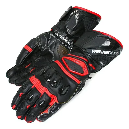 MANUSI - Mănuși Moto Piele Ravenna MUGELLO RA-G-568 Negru/Rosu – Racing Performance