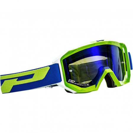 Ochelari - OCHELARI PRO GRIP FLUO GREEN/WHITE 3200 LENS MIRRORED BLUE