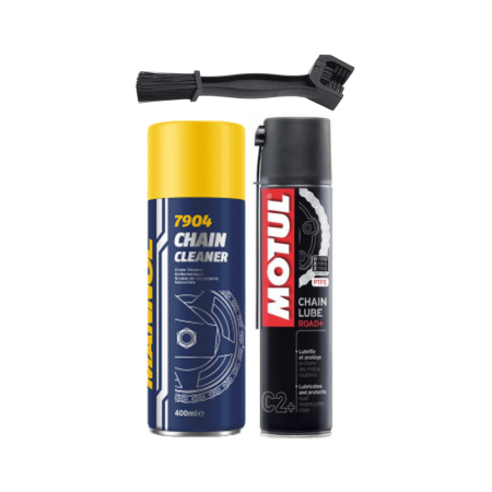 Pachet intretinere lant - PACHET INTRETINERE LANT MOTUL  C2+, MANNOL CHAIN CLEANER 7904, PERIE CURATAT LANT