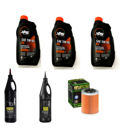 Pachet revizie - Pachet revizie atv can am G2 outlander  3 x XPS can am ulei 5w40 BRP, ULEI GRUP FATA XPS 75W90, ULEI GRUP SPATE SI CUTIE 75W140.FILTRU ULEI HIFLO HF152 