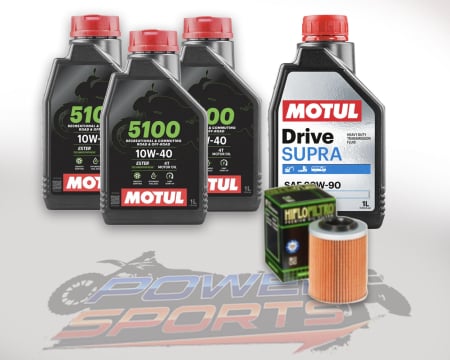 Pachet revizie - PACHET REVIZIE ATV CF MOTO CFORCE, 3X ULEI MOTOR MOTUL 5100 10W40, ULEI CUTIE MOTUL DRIVE SUPRA 80W90 SI HIFLO FILTRU HF152