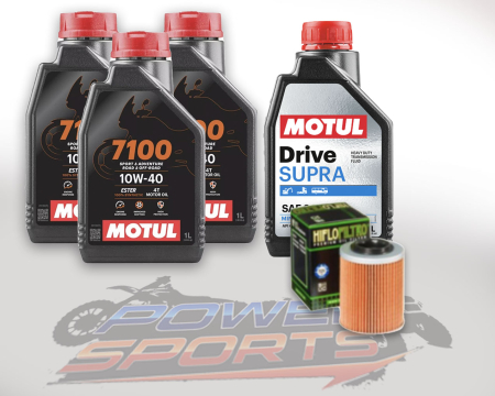 Pachet revizie - PACHET REVIZIE ATV CF MOTO CFORCE, 3X ULEI MOTOR MOTUL 7100 10W40, ULEI CUTIE MOTUL DRIVE SUPRA 80W90 SI HIFLO FILTRU HF152