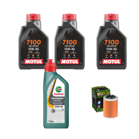 Pachet revizie - PACHET REVIZIE ATV CF MOTO CFORCE, 3X ULEI MOTOR MOTUL 7100 10W40, ULEI CUTIE CASTROL 80W90 SI HIFLO FILTRU HF152