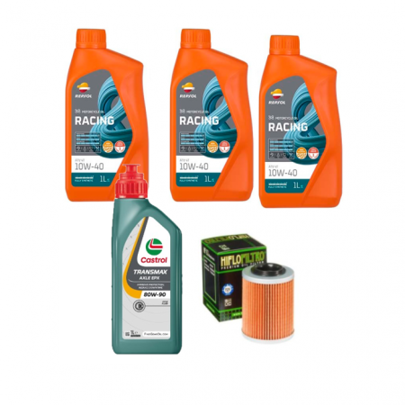 Pachet revizie - PACHET REVIZIE ATV  LINHAI 570-M567 3X ULEI MOTOR REPSOL 10W40 , ULEI CUTIE CASTROL 80W90 SI HIFLO FILTRU HF152 - Copie