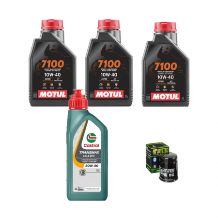 Pachet revizie - PACHET REVIZIE ATV   LINHAI PROMAX500-M550-DRAGONFLY  3X ULEI MOTOR MOTUL 7100 10W40, ULEI CUTIE CASTROL 80W90 SI HIFLO FILTRU HF682
