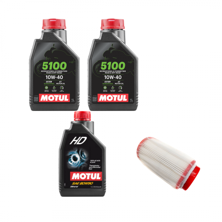 Pachet revizie - PACHET REVIZIE LINHAI 260-300-400cmc 2X MOTUL 5100 10W40,  ULEI CUTIE MOTUL HD 80W90, FILTRU AER 23212