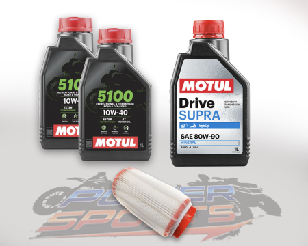 Pachet revizie - PACHET REVIZIE LINHAI 260-300-400cmc 2X MOTUL 5100 10W40, ULEI CUTIE MOTUL DRIVE SUPRA 80W90, FILTRU AER 23212
