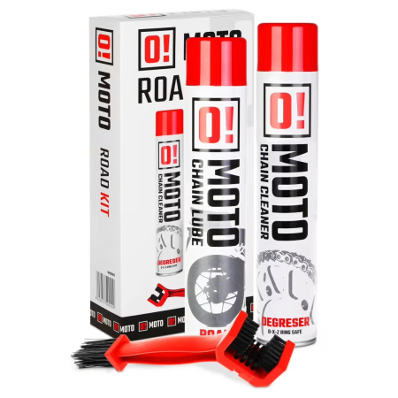 ACCESORII - Set Complet Curățare și Ungere Lanț O-Moto Road cu Perie Inclusă (2 x 750ml)
