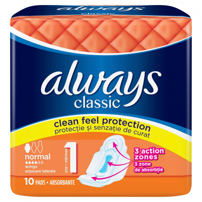 ALWAYS ABSORBANTE 10BUC/SET CLASIC NORMAL SIZE1 [1]