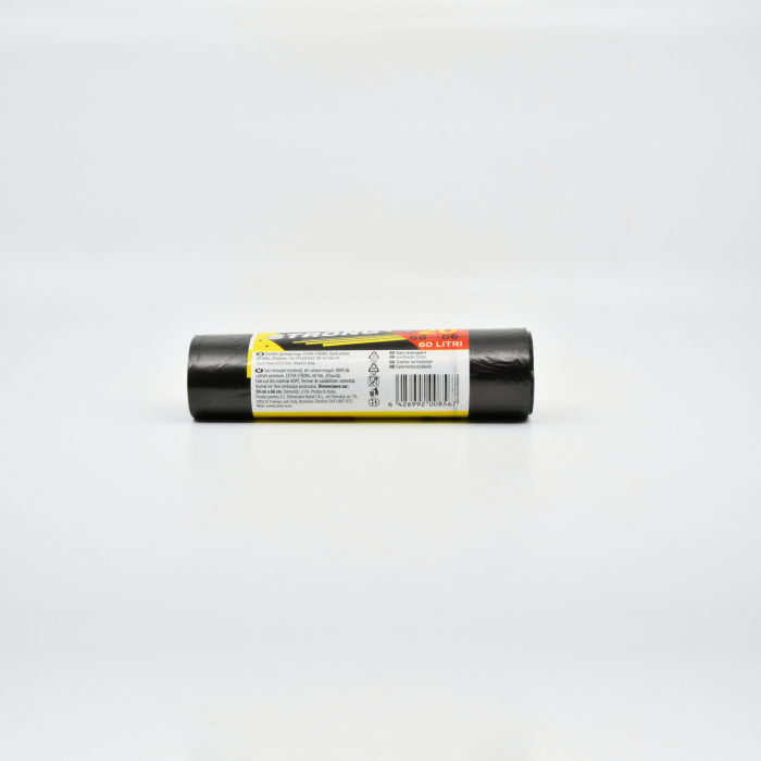 CLINOX SACI MENAJERI EXTRA STRONG 60L/20BUC HDPE NEGRI [2]