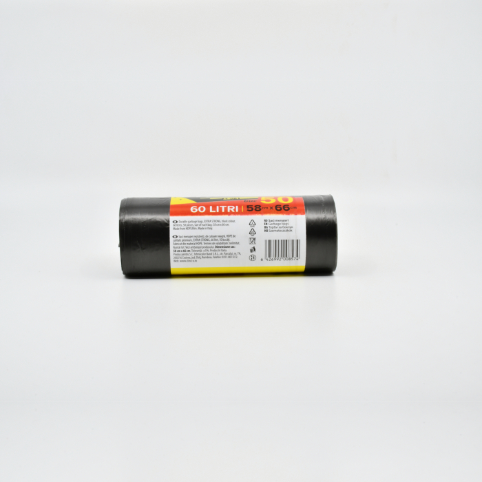 CLINOX SACI MENAJERI EXTRA STRONG 60L/50BUC HDPE NEGRI [2]
