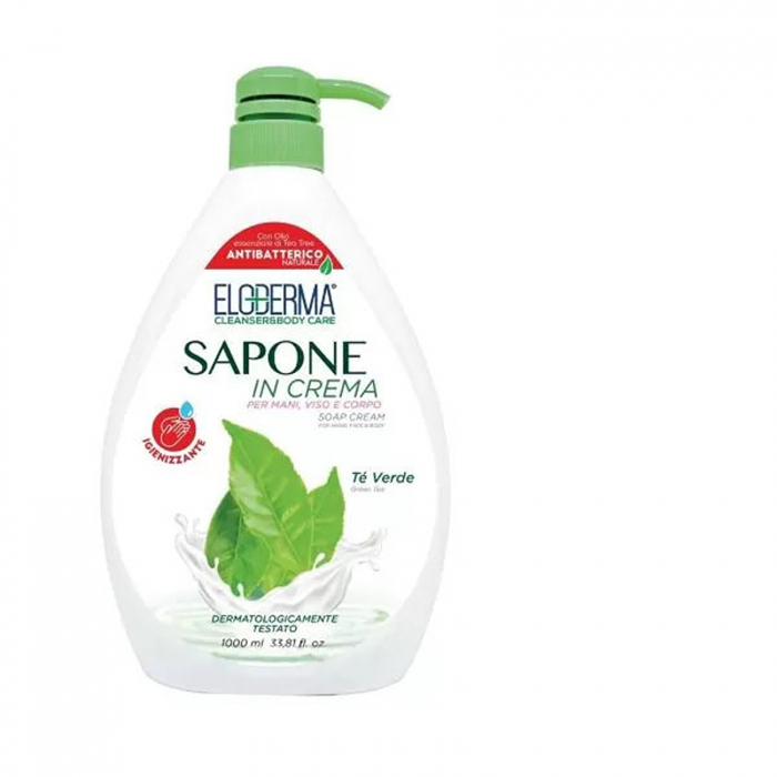 ELODERMA SAPUN LICHID CREMA 1000ML CU POMPITA CEAI VERDE [1]