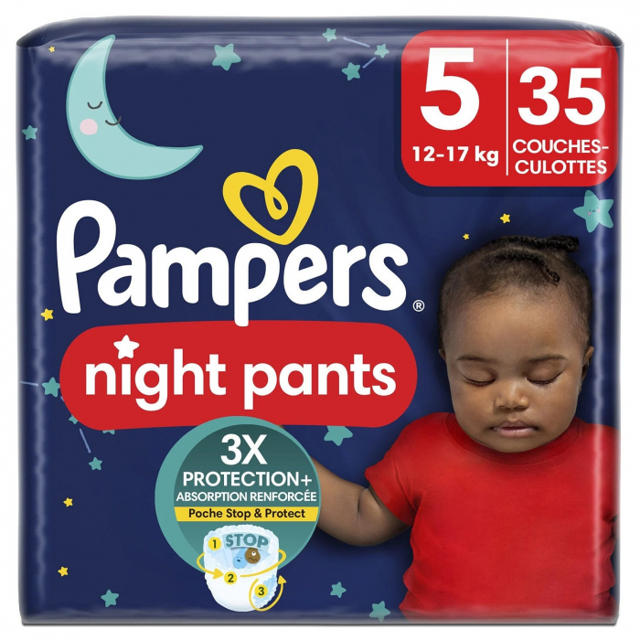 PAMPERS BABY DRY DIAPER PANTS 35BUC NIGHT SIZE 5 (12-17KG) [1]