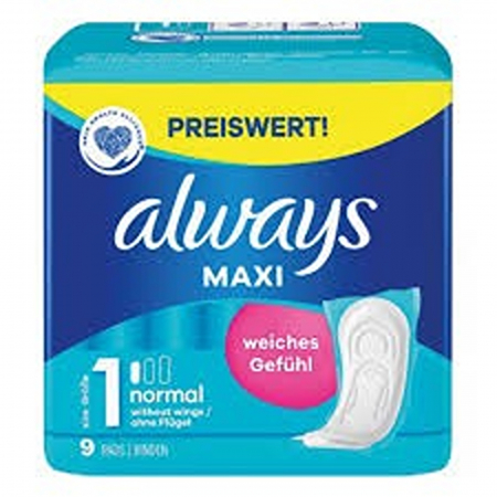  Absorbant - ALWAYS ABSORBANTE SANITARE NORMAL MAXI 9BUC/SET SIZE1