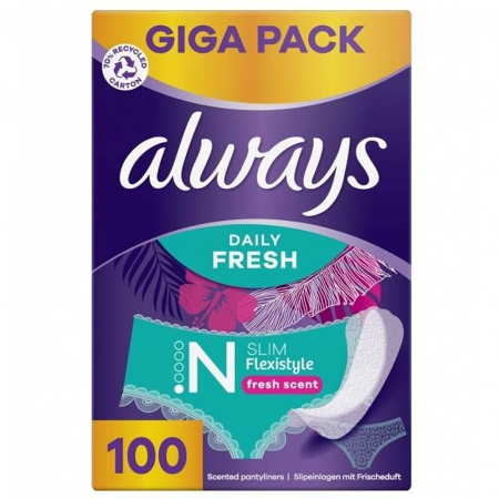 Sanatate si cosmetica - ALWAYS ABSORBANTE ZILNICE 100BUC/SET DAILY FRESH PANTY LINERS NORMAL SLIM FLEXISTYLE