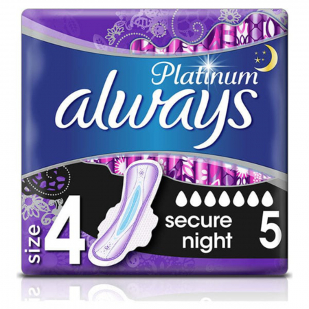  Absorbant - ALWAYS PLATINUM NIGHT 5BUC/SET SIZE4