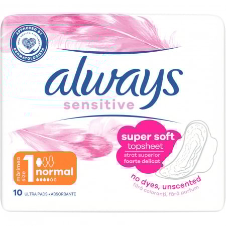 Sanatate si cosmetica - ALWAYS SENSITIVE SINGLE 10BUC/SET SIZE1