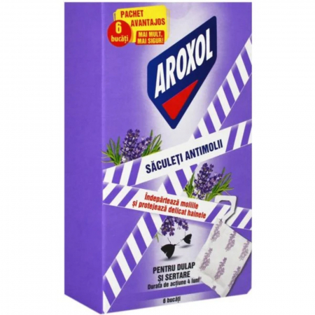  Insecticide - AROXOL SACULETI ANTIMOLII LAVANDA 6BUC/SET