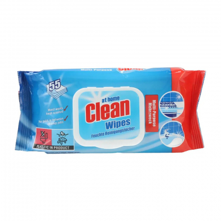  Servetel - AT HOME CLEAN SERVETELE CURATARE MULTISUPRAFETE 55BUC/SET