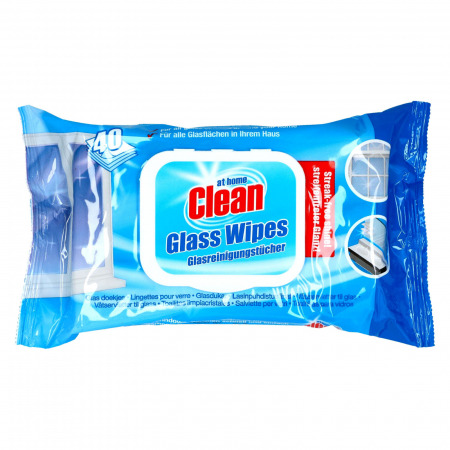  Detergent geam si sticla - AT HOME CLEAN SERVETELE PENTRU CURATARE GEAMURI SAU STICLA 40BUC/SET