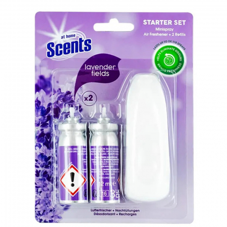  Parfum de camere - AT HOME SCENTS MINISPRAY APARAT+2 REZERVE 12ML LAVENDER FIELDS