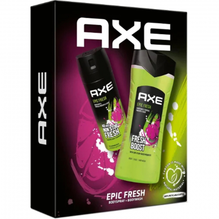  Gel de dus - AXE CASETA MEN (DEO SPRAY 150ML+GEL DUS 250ML) EPIC FRESH