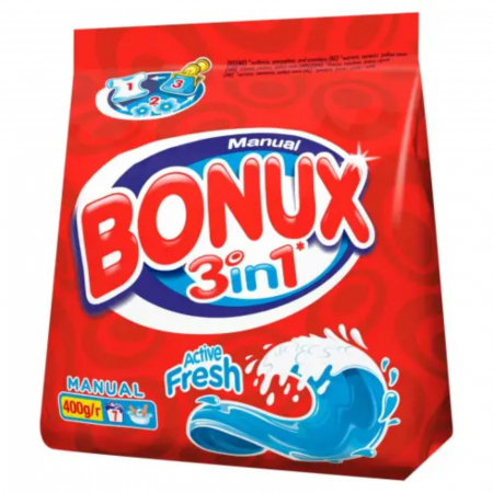  Detergent (rufe) - BONUX DETERGENT MANUAL 400GR 3IN1 POLAR ICE FRESH
