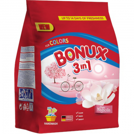  Detergent (rufe) - BONUX DETERGENT MANUAL 400GR 3IN1 PURE MAGNOLIA