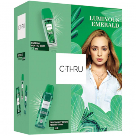 Pachete de cadouri - C-THRU CASETA(PARFUM PENTRU CORP 75ML+DEO SPRAY 150ML) LUMINOUS EMERALD