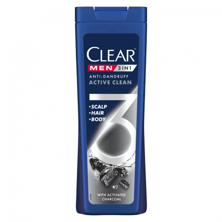  Sampon - CLEAR SAMPON MEN 360ML 3IN1 ACTIVE CLEAN