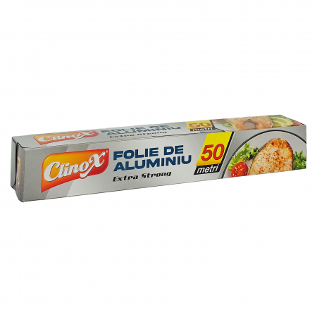  Folie aluminiu,folie alimentara - CLINOX FOLIE DE ALUMINIU 50M*28CM/CUTIE EXTRA STRONG