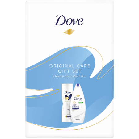  Pachete de cadouri - DOVE CASETA DAMA (GEL DUS 250ML+LAPTE DE CORP 250ML)ORIGINAL