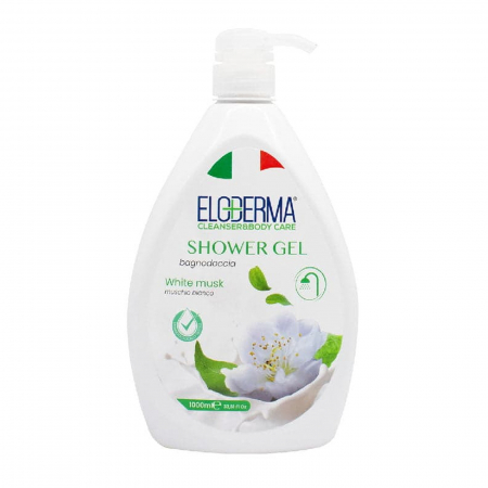  Gel de dus - ELODERMA GEL DUS 1000ML CU POMPITA MOSC ALB
