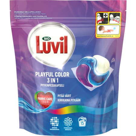 LUVIL DETERGENT LICHID CAPSULE 15BUC/SET*27GR 3IN1 PLAYFUL COLOR [0]