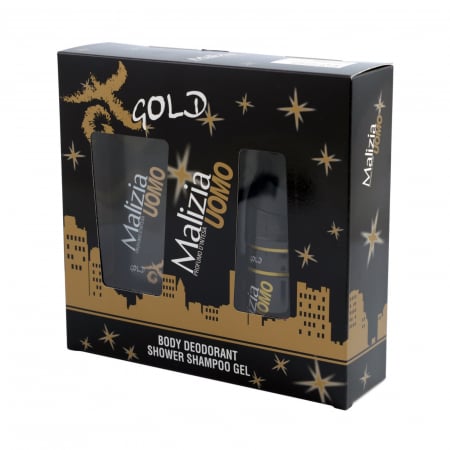  Pachete de cadouri - MALIZIA CAS.MEN(DEO 150ML+GEL DUS 250ML) UOMO GOLD