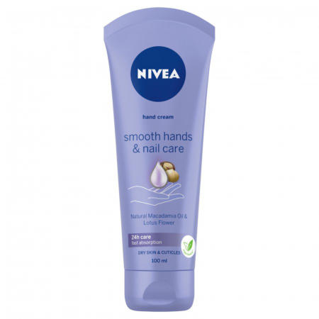  Crema de maini - NIVEA CREMA MAINI HIDRATANTA SMOOTH 100ML MACADAMIA OIL LOTUS FLOWER