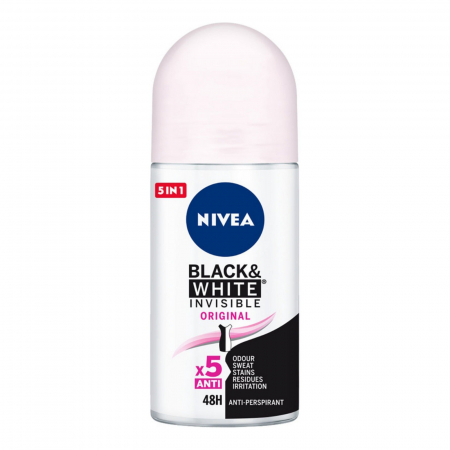  Deodorante - NIVEA ROLL-ON FEMININ 50ML BLACK WHITE INVISIBLE ORIGINAL