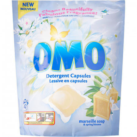  Detergent (rufe) - OMO DETERGENT LICHID CAPSULE 42BUC/SET SAVON DE MARSEILLE