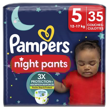 Mamici, Bebelusi - PAMPERS BABY DRY DIAPER PANTS 35BUC NIGHT SIZE 5 (12-17KG)