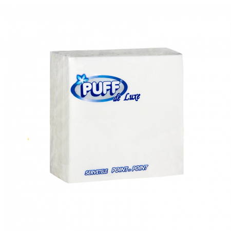  Servetel - PUFF SERVETELE DELUXE 2STRATURI 33*33CM 40BUC/SET ALB