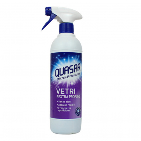  Detergent geam si sticla - QUASAR SOLUTIE PENTRU GEAM CU PULVERIZATOR 580ML EXTRA PARFUM