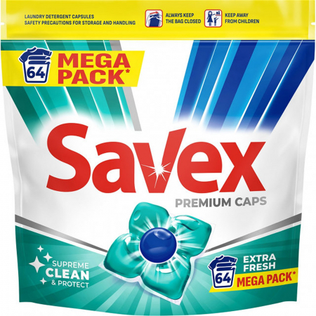 Casa si gradina - SAVEX GEL CAPSULE 64BUC/SET EXTRA FRESH