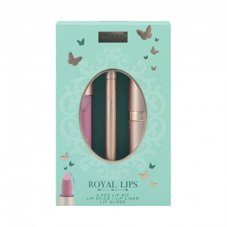  Pachete de cadouri - SENCE CASETA CADOU 3PIESE LIP KIT ROYAL CHIC