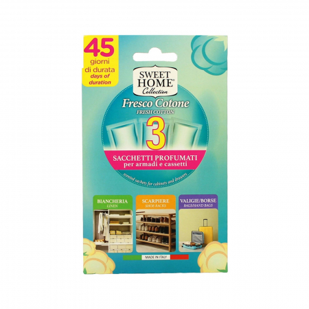  Parfum de camere - SWEET HOME ODORIZANT HAINE (DULAP) 3PLICURI/SET BUMBAC