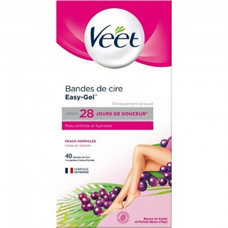  Indepartarea parului - VEET BENZI DEPILATOARE CORP 40BUC/SET + 4SERVETELE UMEDE NORMAL ACAI BERRY