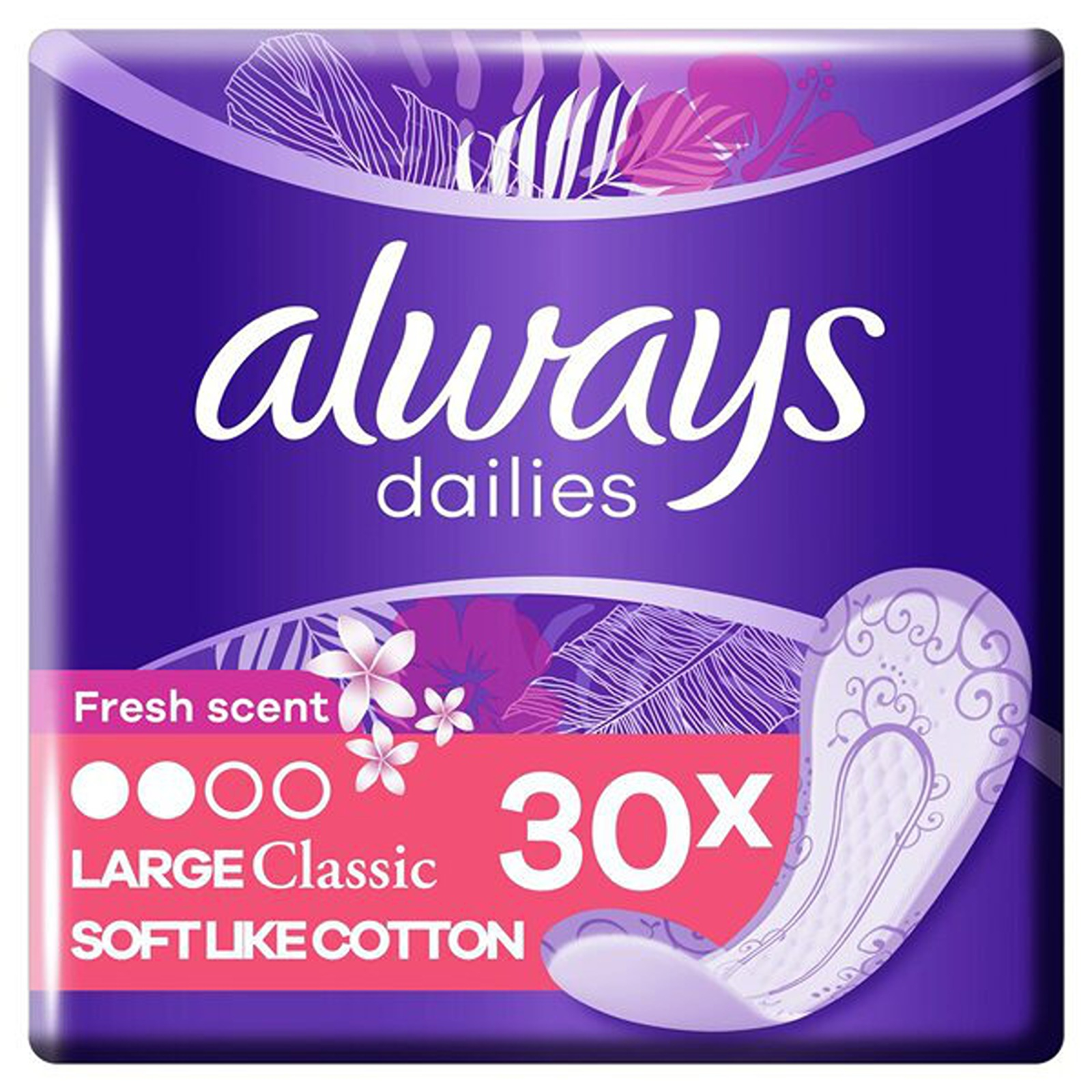 ALWAYS PANTYLINERS LARGE FRESH 30BUC/SET