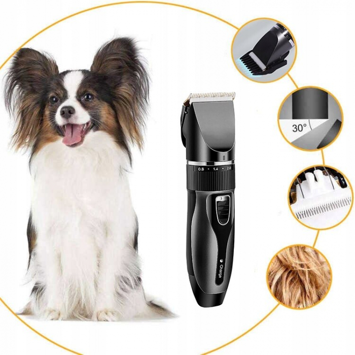 Aparat de tuns profesional pentru cani cu acumulator, lama titan + ceramica, incarcare USB, culoare Neagra, model AVX-WT-BLACK-T10 [9]