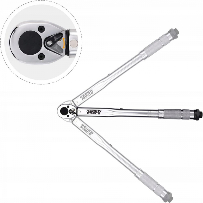 Cheie profesionala dinamometrica din otel/crom, 3/8″, cuplu reglabil 7-112 Nm, cu blocare [2]