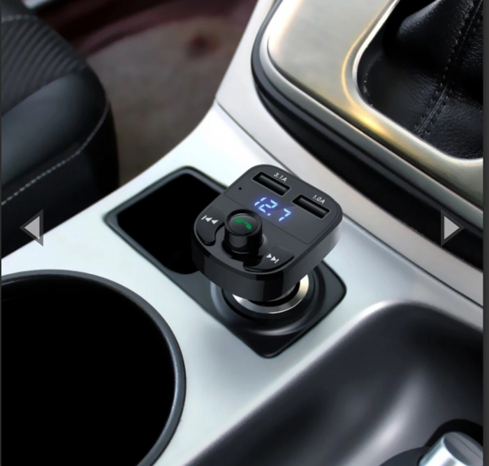 Transmițător auto Bluetooth handsfree Car kit auto X8 bluetooth 5.0 cu handsfree, modulator FM, MP3 player, 2x USB, fast charge 3.1A [3]