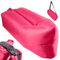 Saltea Autogonflabila "Lazy Bag" tip sezlong, 230 x 70cm, culoare Roz, pentru camping, plaja sau piscina [2]
